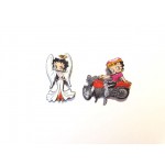 Betty Boop Pins Lot #35 Angel & Biker Bobble Head Designs Two Pieces